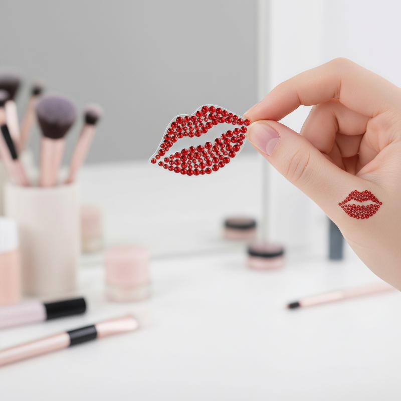 1 Sheet Realistic Red Kiss Lip - Body Jewelry Stickers review and price