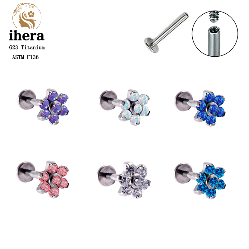 G23 Titanium Opal Flower Pierc - Body Jewelry Labret review and price