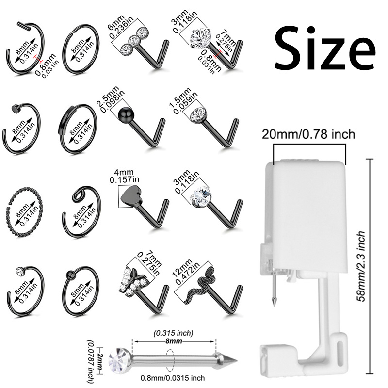22Pcs Nose Piercing Kit Dispos - Body Jewelry Art review and price