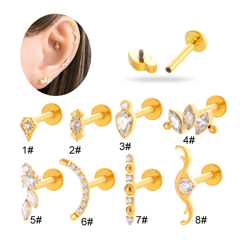1PC ASTM F136 G23 Titanium Pie - Body Jewelry Labret review and price