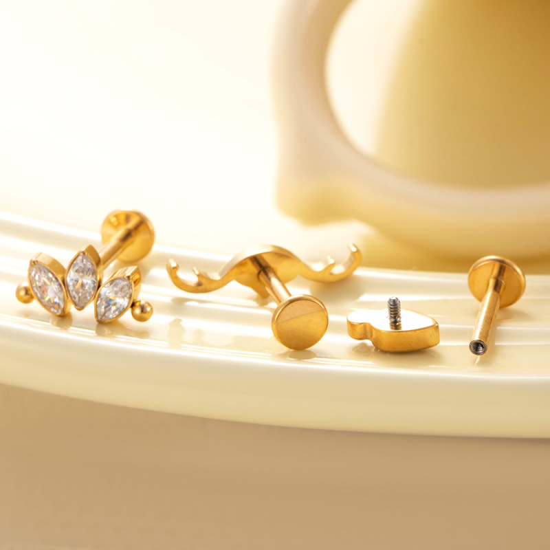 1PC ASTM F136 G23 Titanium Pie - Body Jewelry Labret review and price