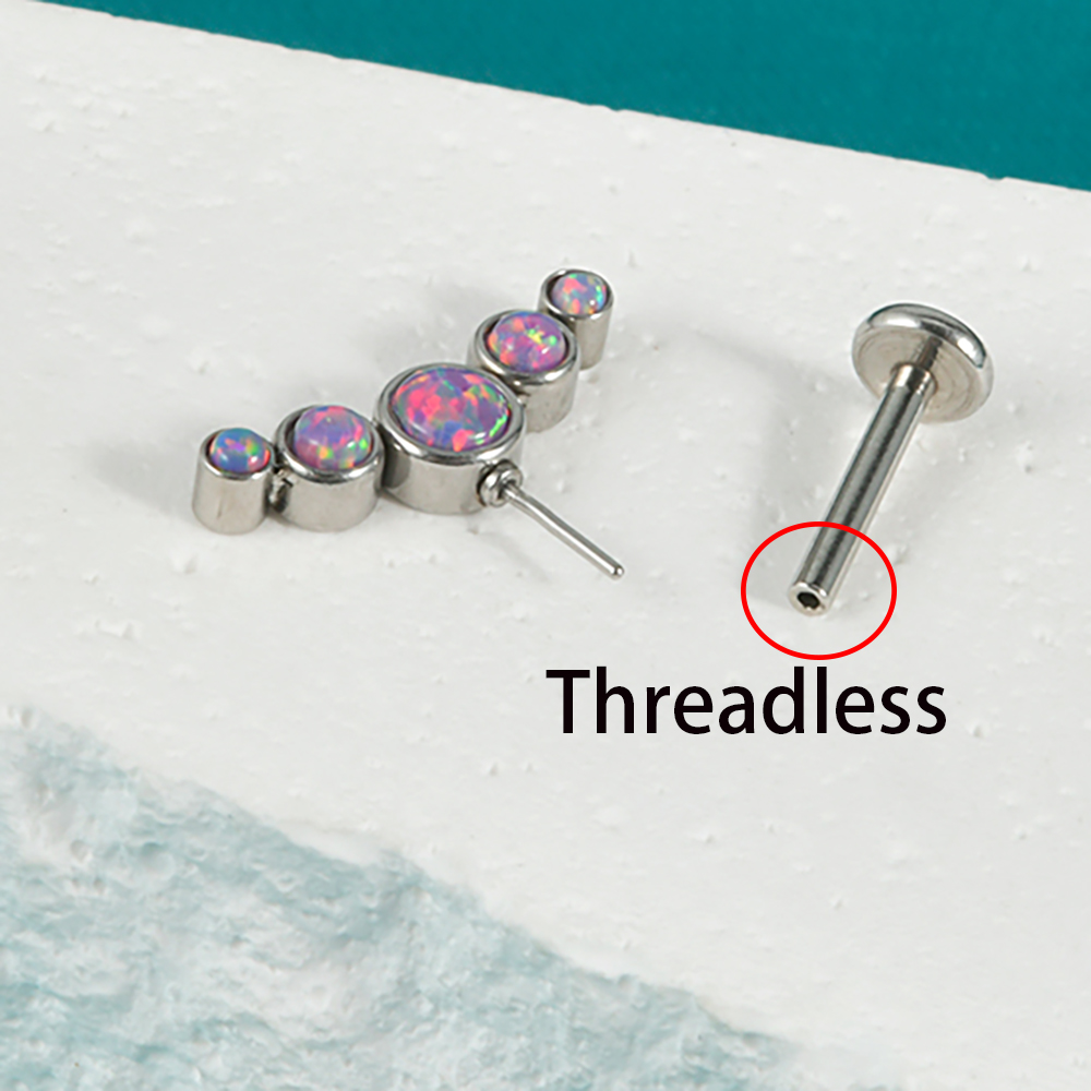 1PC Surgical Steel CZ Gem Opal - Body Jewelry Labret review and price