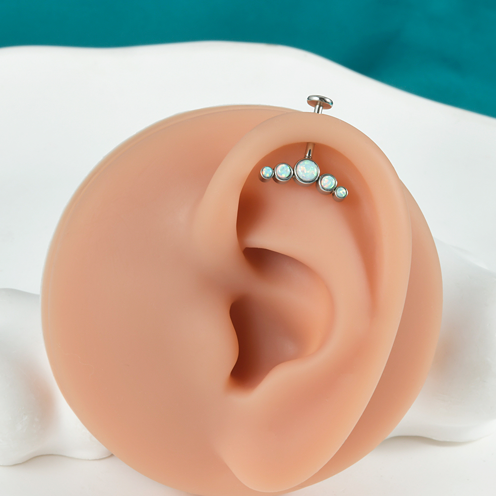 1PC Surgical Steel CZ Gem Opal - Body Jewelry Labret review and price