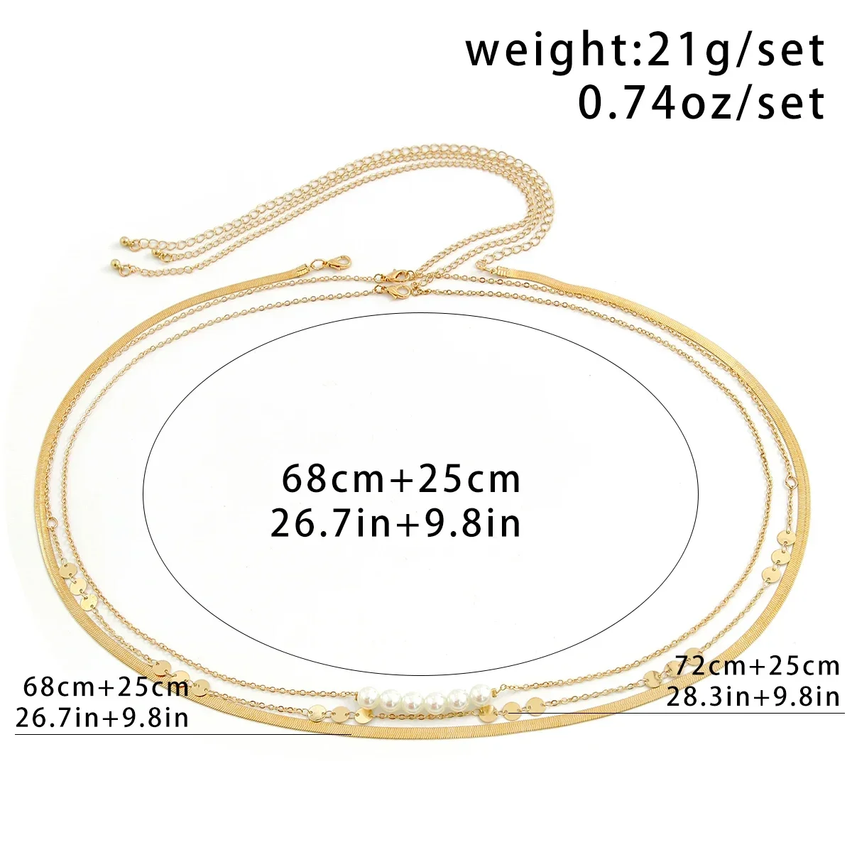 3Pcs Goth Flat Snake Chain Imi - Body Jewelry Goth review and price